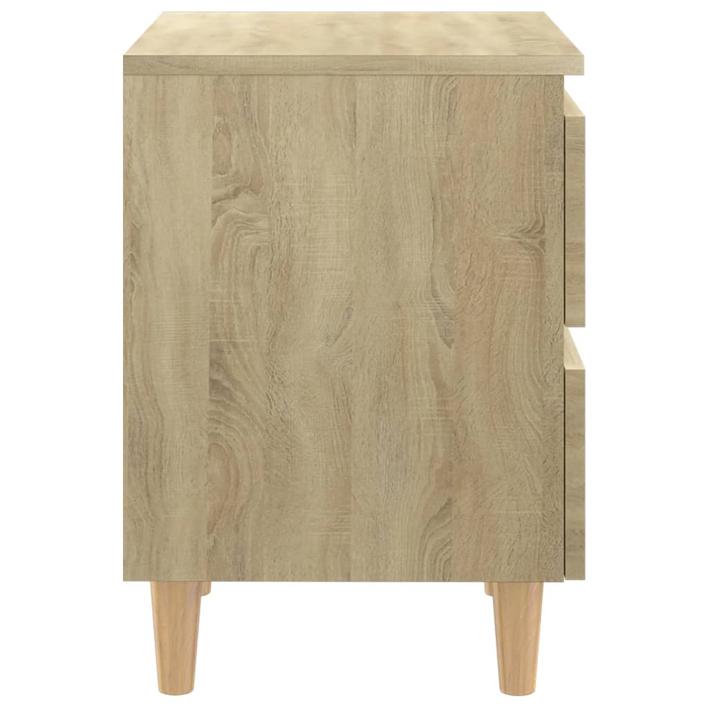 vidaXL Mesita de noche patas madera maciza roble Sonoma 40x35x50 cm