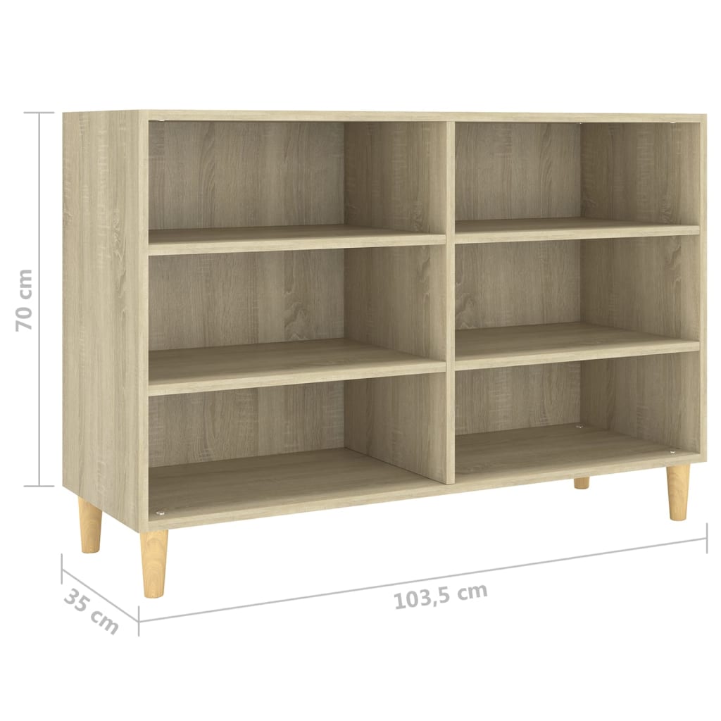 vidaXL Aparador de madera contrachapada roble Sonoma 103,5x35x70 cm