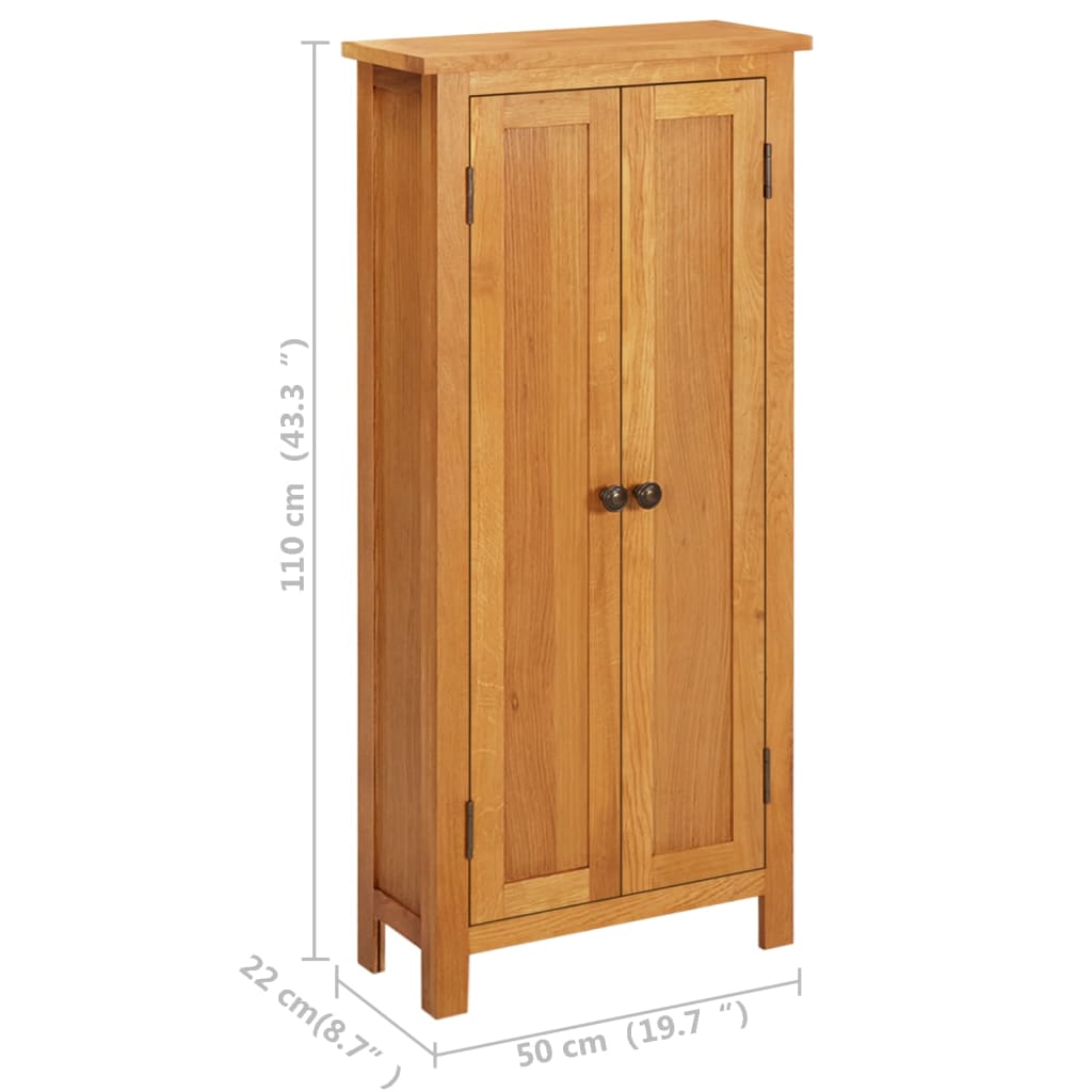 vidaXL Armario de almacenaje de madera de roble maciza 50x22x110 cm