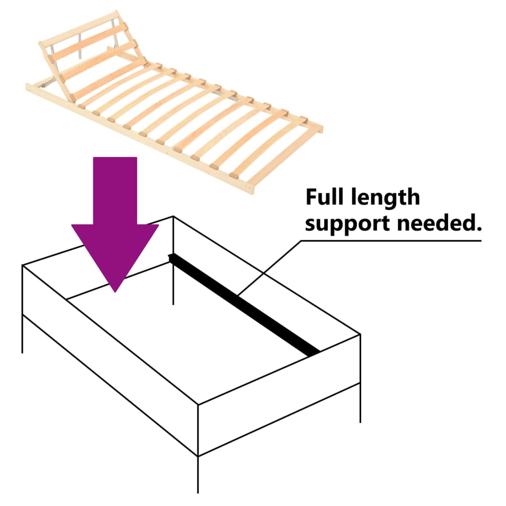 vidaXL Somier de láminas sin colchón con cabecera ajustable 70x200 cm