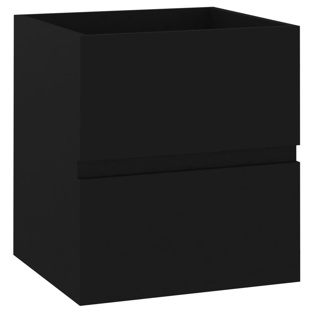 vidaXL Mueble con lavabo negro madera contrachapada