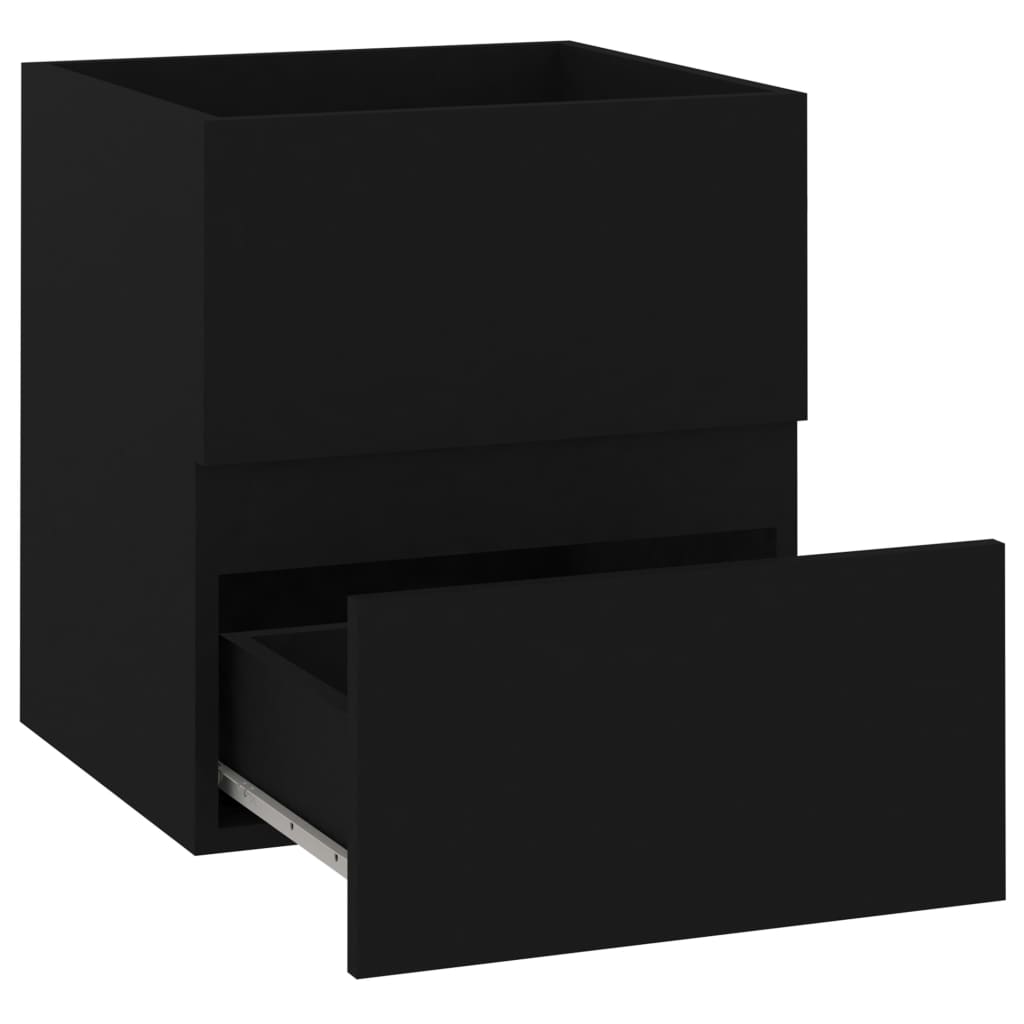 vidaXL Mueble con lavabo negro madera contrachapada