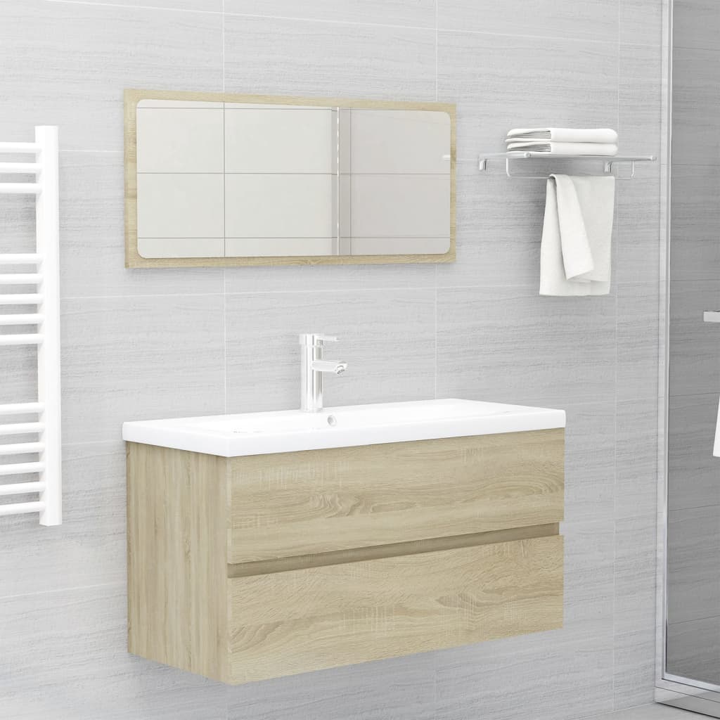 vidaXL Mueble con lavabo madera de ingeniería roble Sonoma