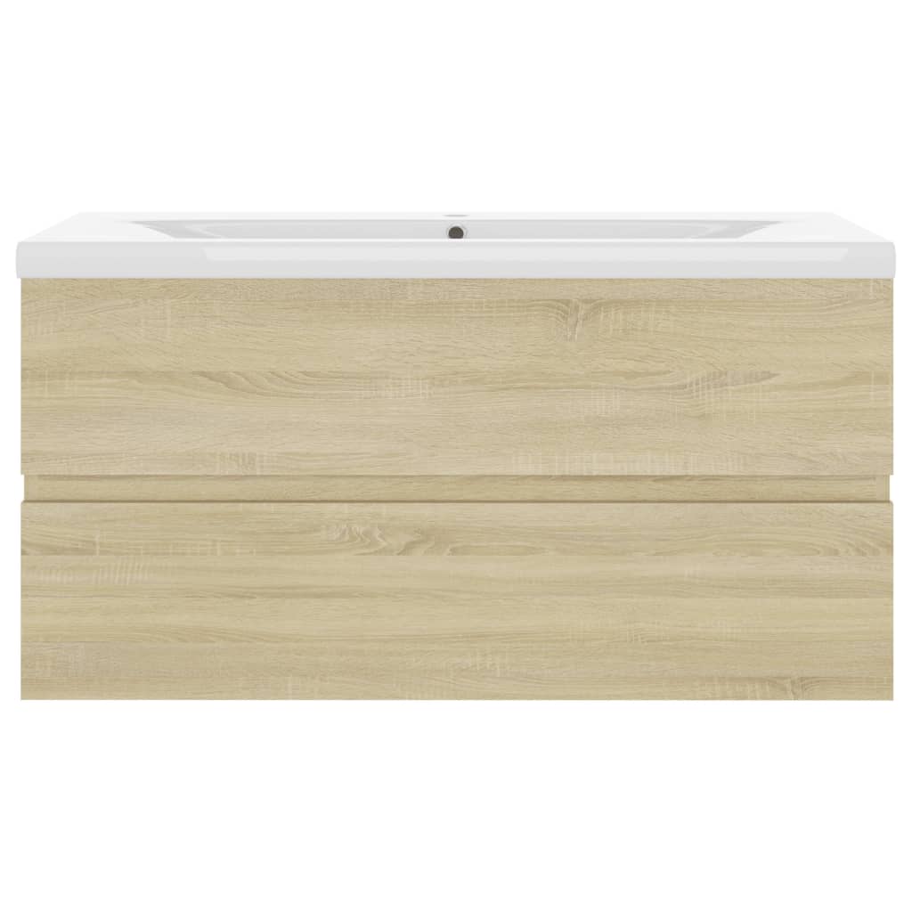 vidaXL Mueble con lavabo madera de ingeniería roble Sonoma