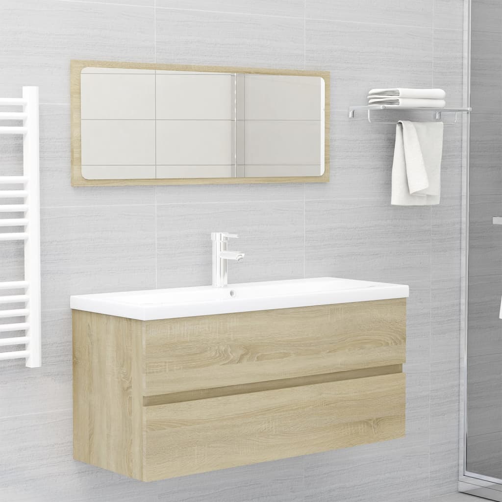 vidaXL Mueble con lavabo madera de ingeniería roble Sonoma