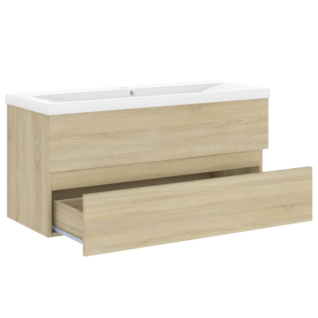 vidaXL Mueble con lavabo madera de ingeniería roble Sonoma