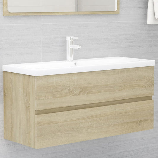 vidaXL Mueble con lavabo madera de ingeniería roble Sonoma