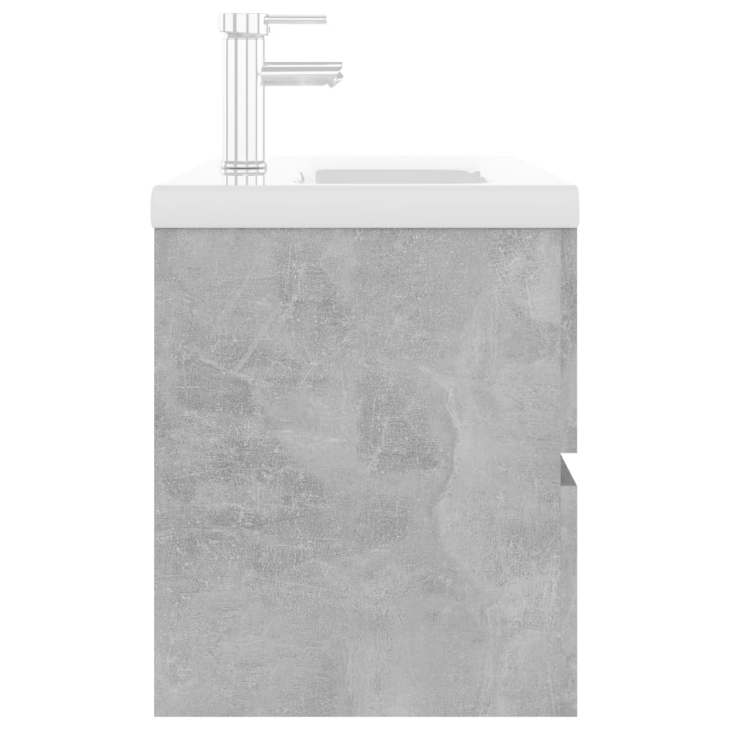 vidaXL Mueble con lavabo madera de ingeniería gris hormigón