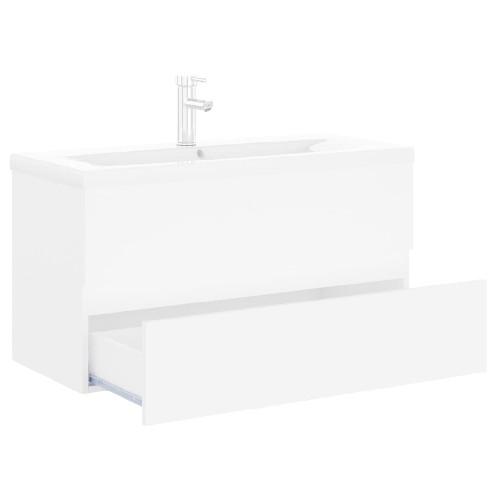 vidaXL Mueble con lavabo madera de ingeniería blanco