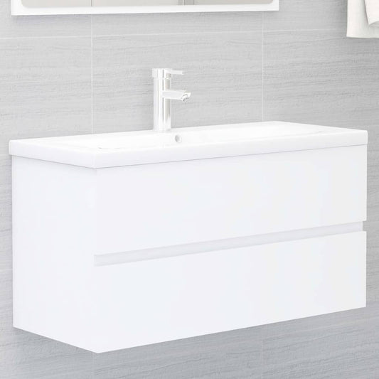 vidaXL Mueble con lavabo madera de ingeniería blanco