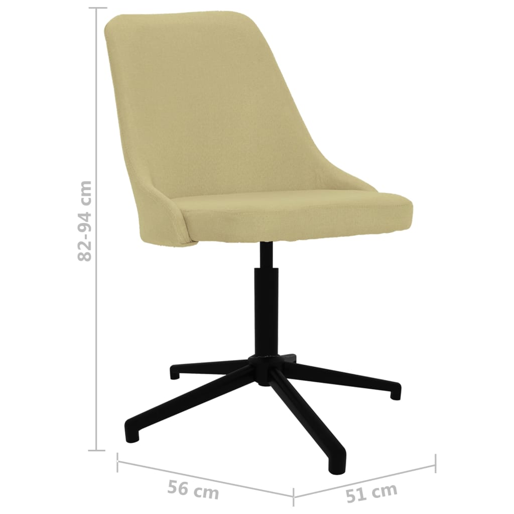 vidaXL Silla de comedor giratoria tela verde