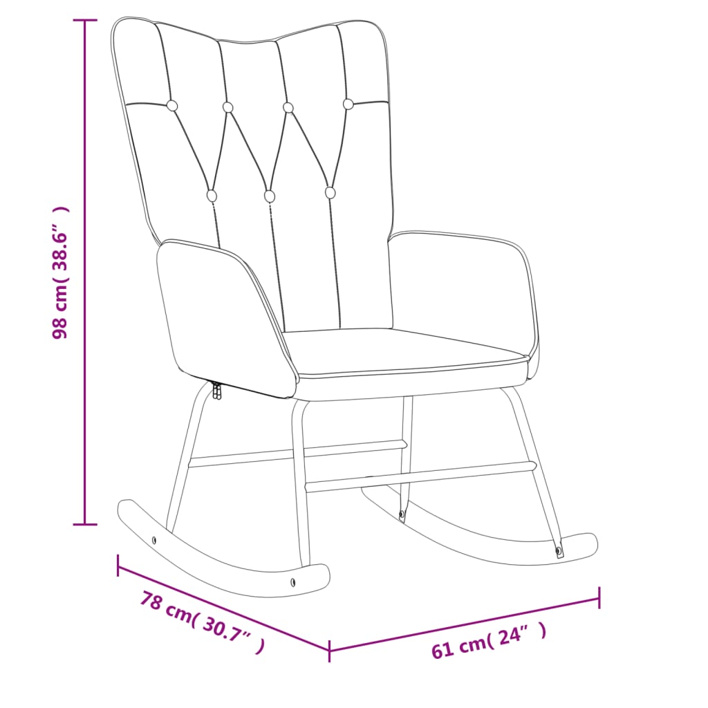 vidaXL Silla mecedora de tela gris oscuro