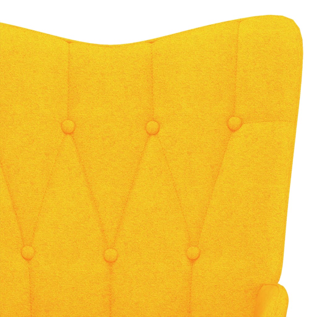 vidaXL Silla mecedora con reposapiés tela amarillo mostaza