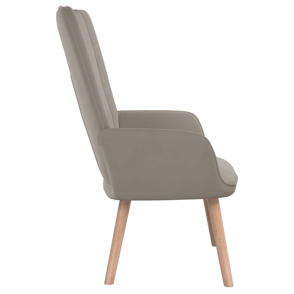 vidaXL Sillón de relax de terciopelo gris claro