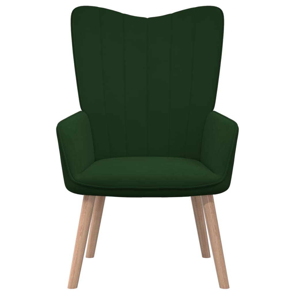 vidaXL Silla de relajación de terciopelo verde oscuro