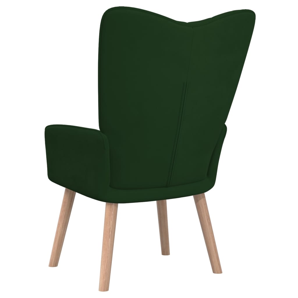 vidaXL Silla de relajación de terciopelo verde oscuro