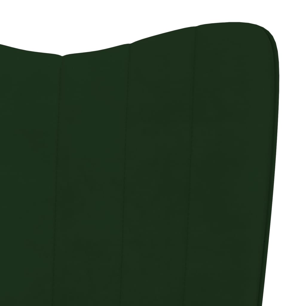 vidaXL Silla de relajación de terciopelo verde oscuro