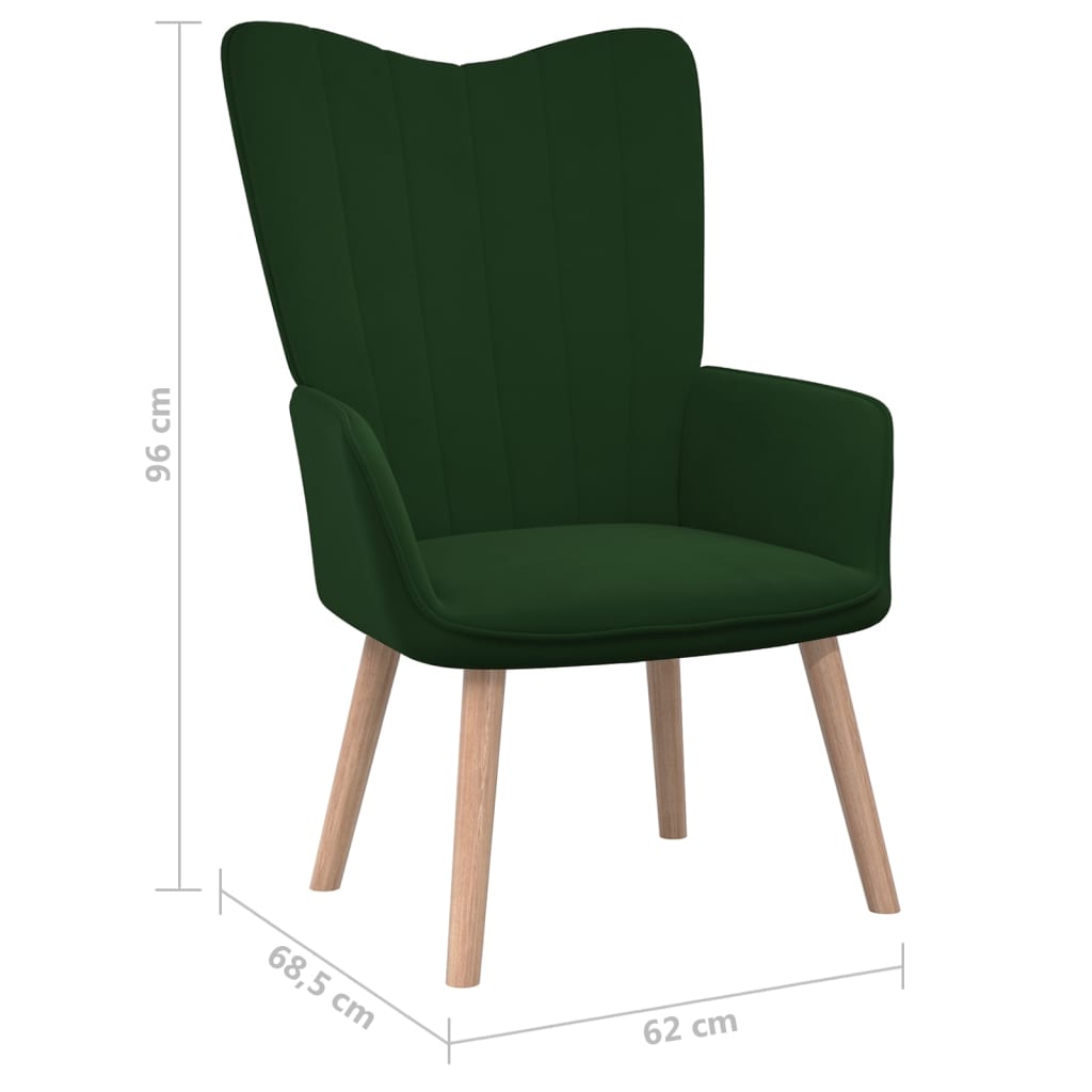 vidaXL Silla de relajación de terciopelo verde oscuro