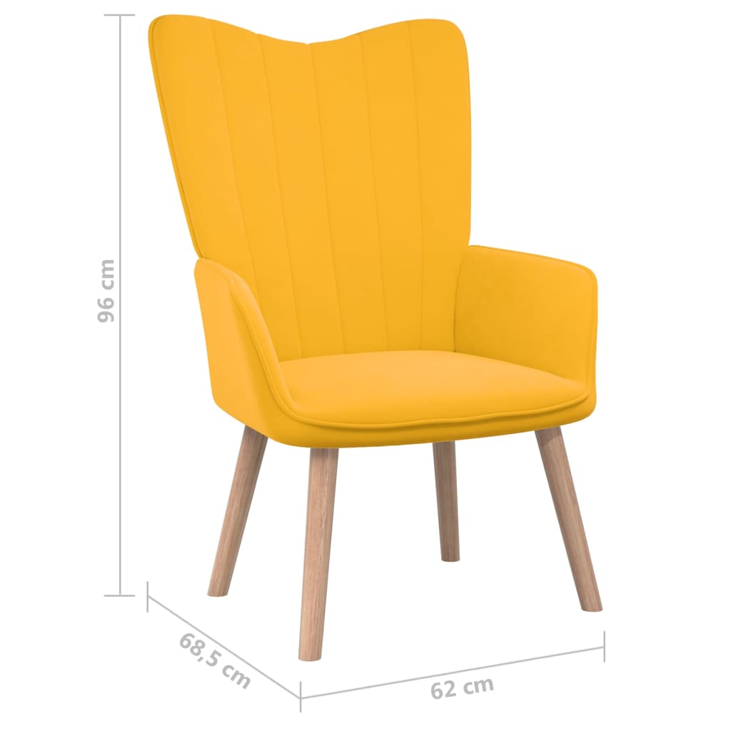 vidaXL Sillón de relax de terciopelo amarillo mostaza