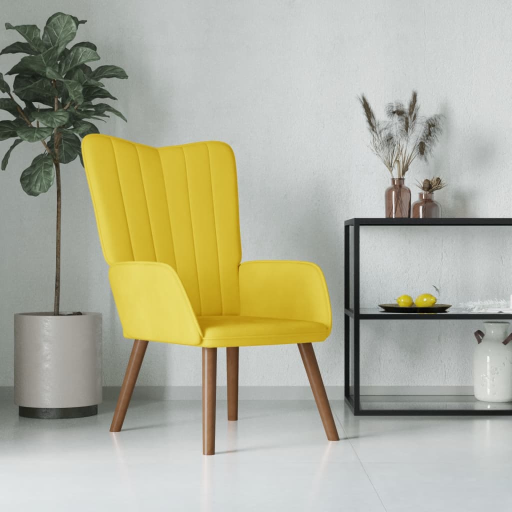 vidaXL Sillón de relax de terciopelo amarillo mostaza