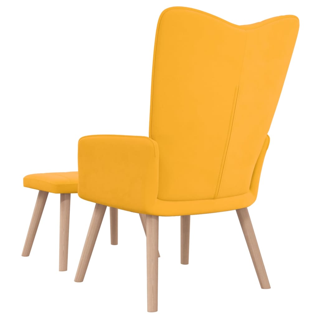 vidaXL Sillón de relax con taburete terciopelo amarillo mostaza