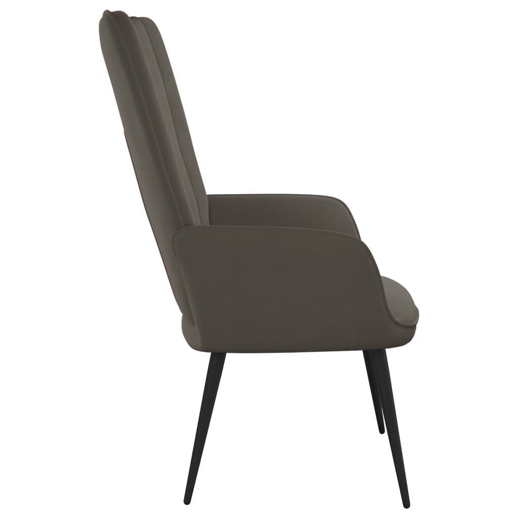 vidaXL Sillón de relax de terciopelo gris oscuro