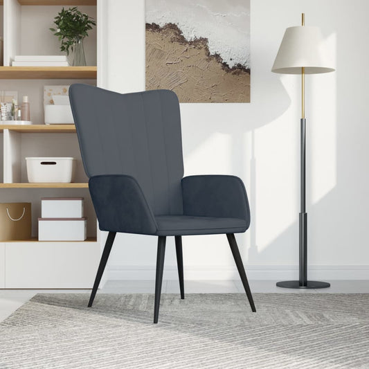 vidaXL Sillón de relax de terciopelo gris oscuro