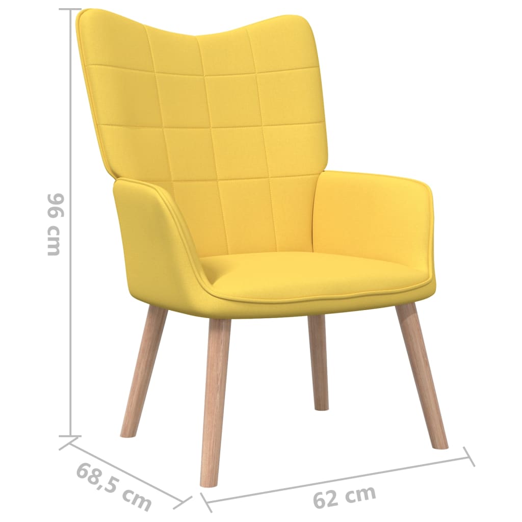 vidaXL Silla de relajación con reposapiés tela amarillo mostaza