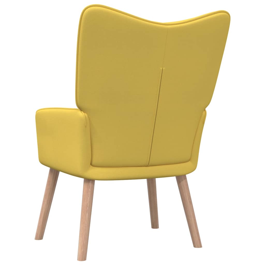 vidaXL Silla de relajación con reposapiés tela amarillo mostaza