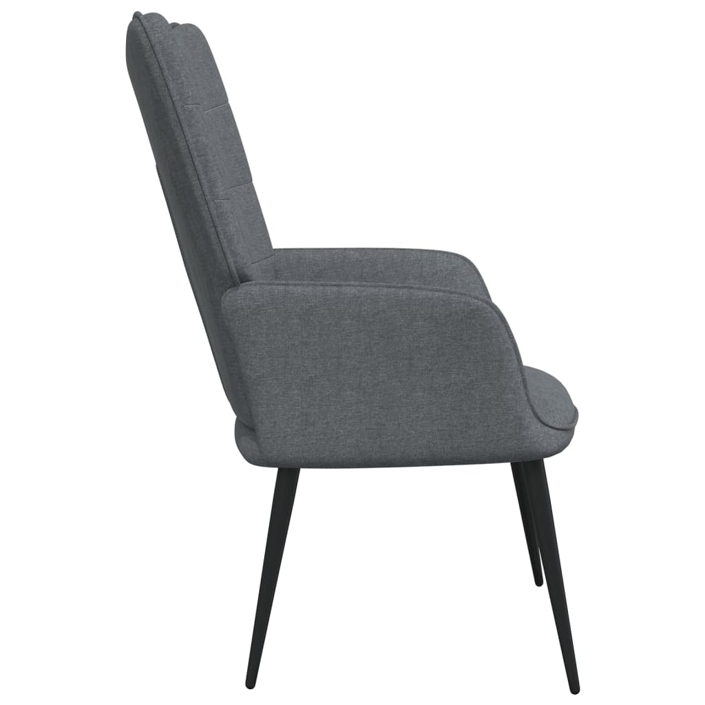 vidaXL Sillón de relax con taburete tela gris oscuro