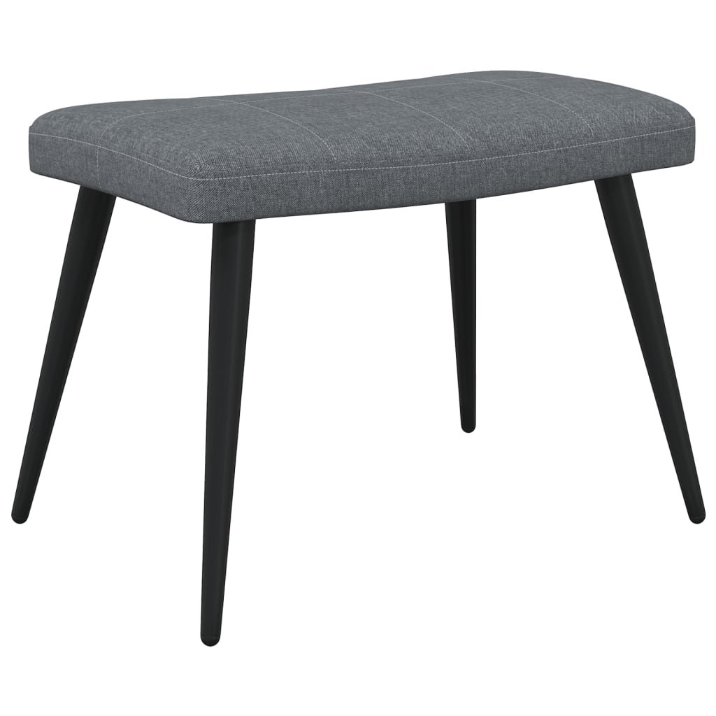 vidaXL Sillón de relax con taburete tela gris oscuro