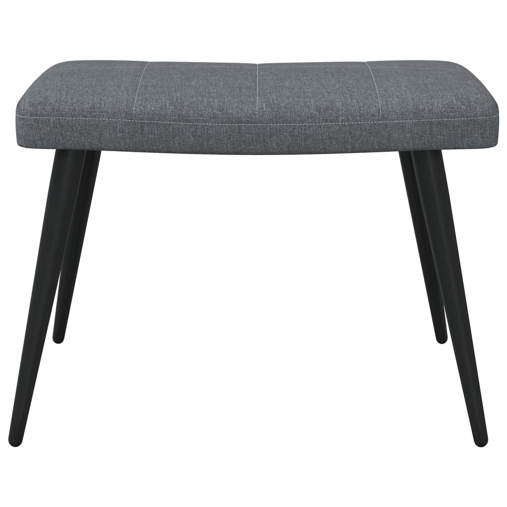 vidaXL Sillón de relax con taburete tela gris oscuro