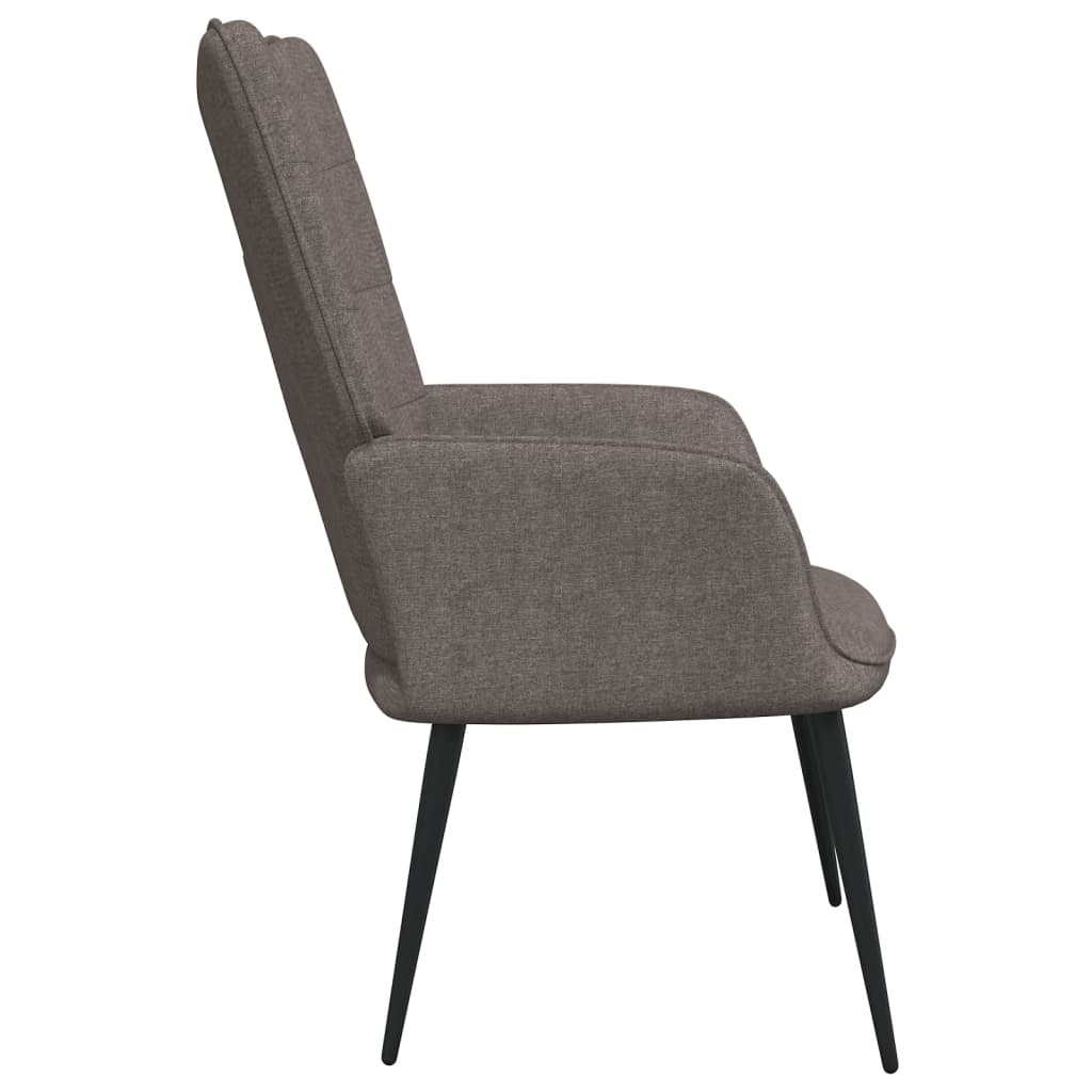 vidaXL Sillón de relax con reposapiés de tela gris taupe