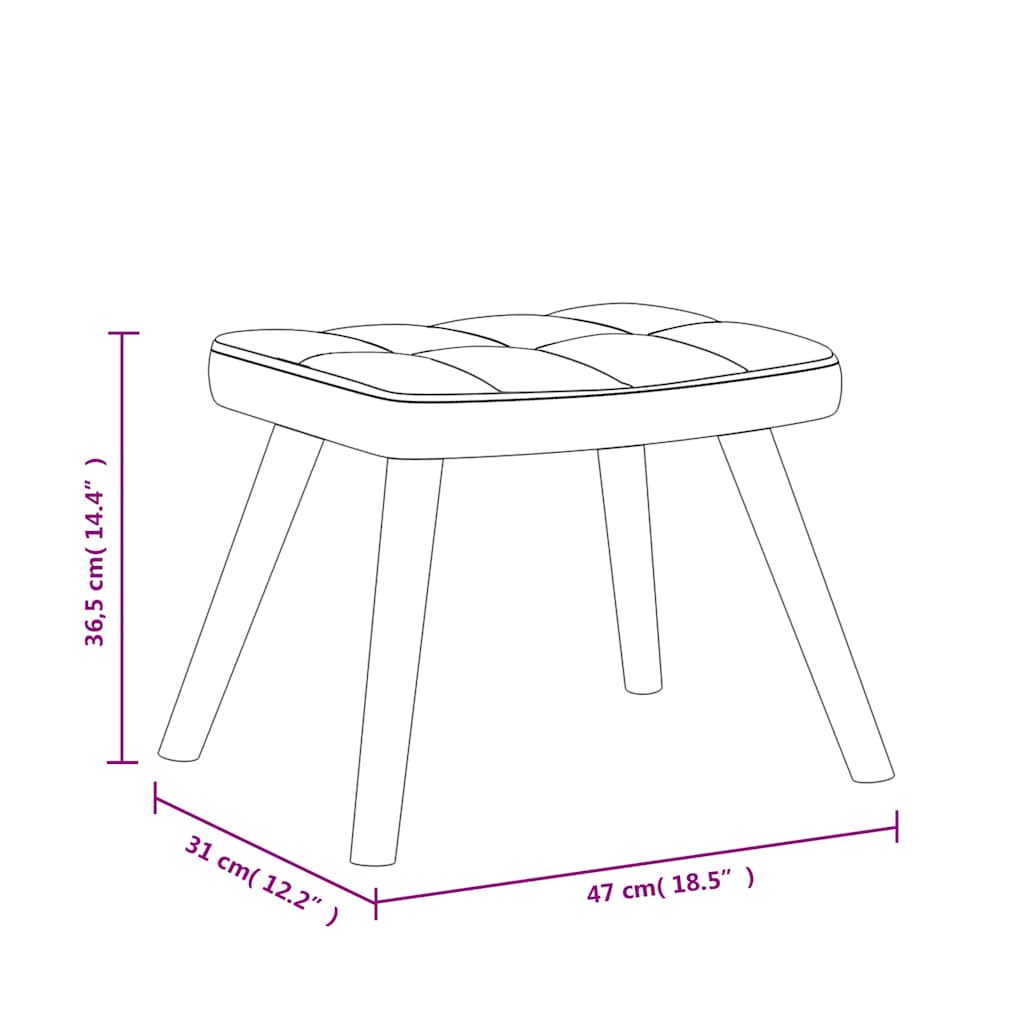 vidaXL Silla mecedora con reposapiés tela gris oscuro