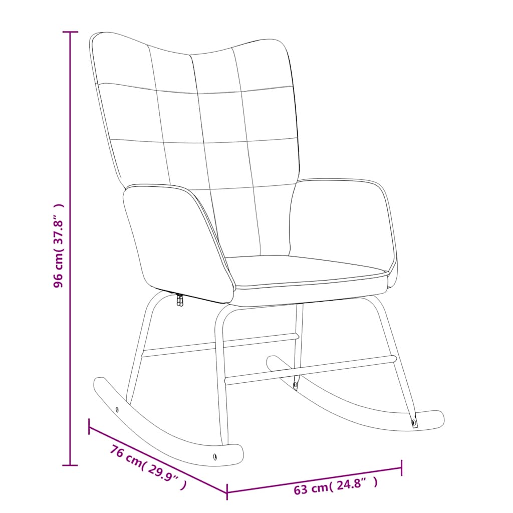 vidaXL Silla mecedora con reposapiés tela gris oscuro