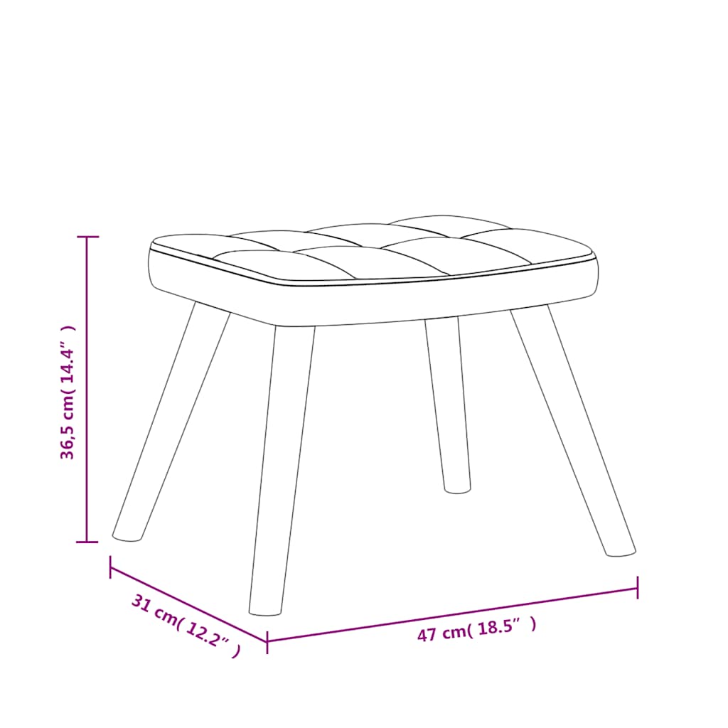 vidaXL Silla mecedora con reposapiés tela azul