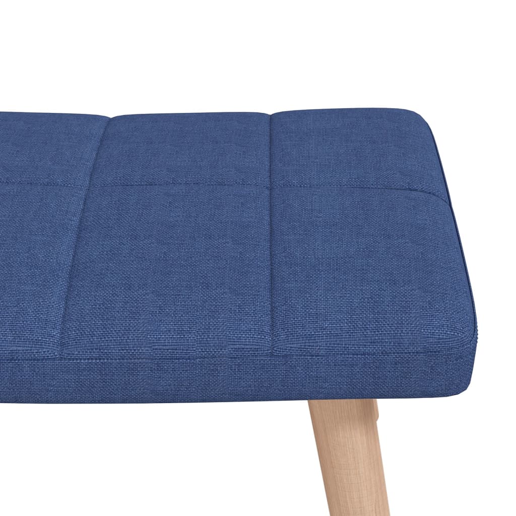 vidaXL Silla mecedora con reposapiés tela azul