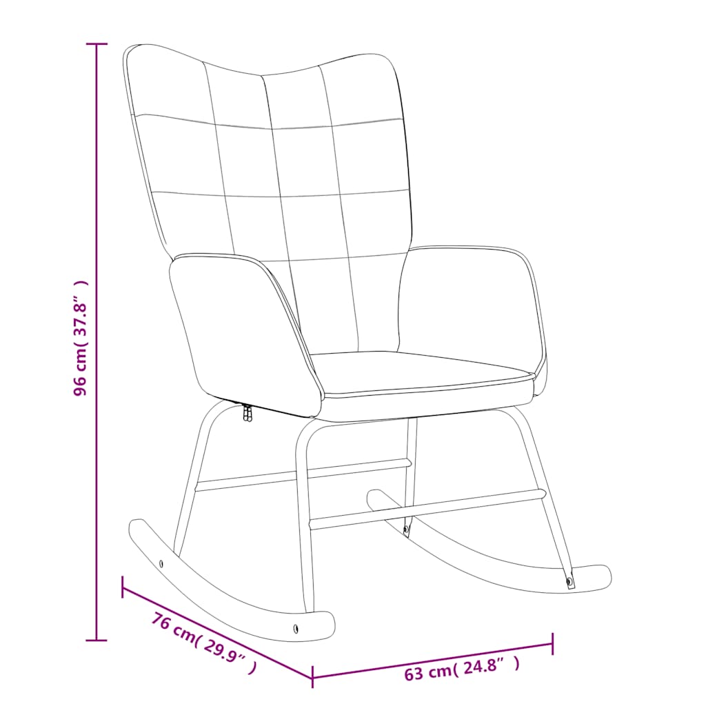 vidaXL Silla mecedora con reposapiés tela azul