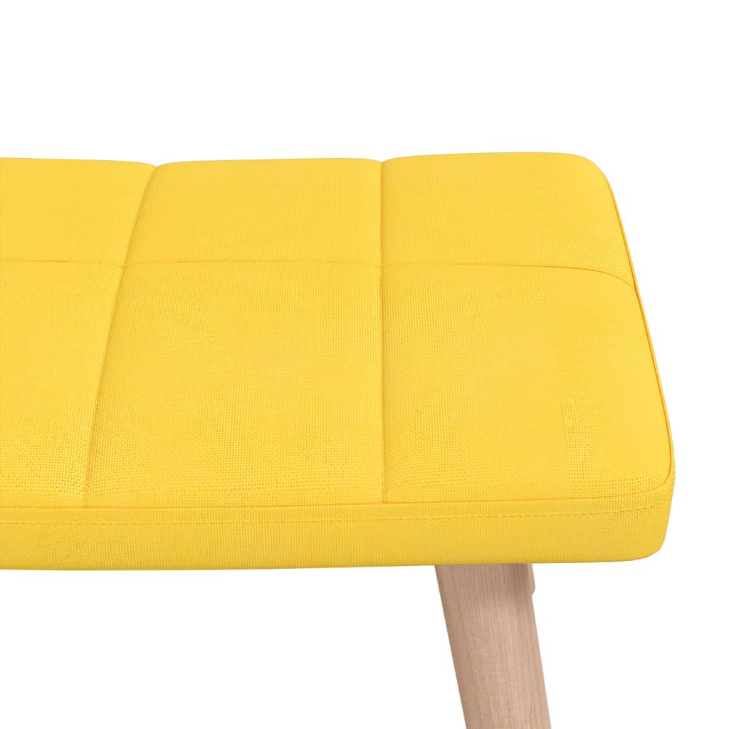 vidaXL Silla mecedora con reposapiés tela amarillo mostaza