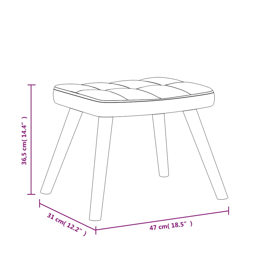 vidaXL Silla mecedora con reposapiés tela gris taupe