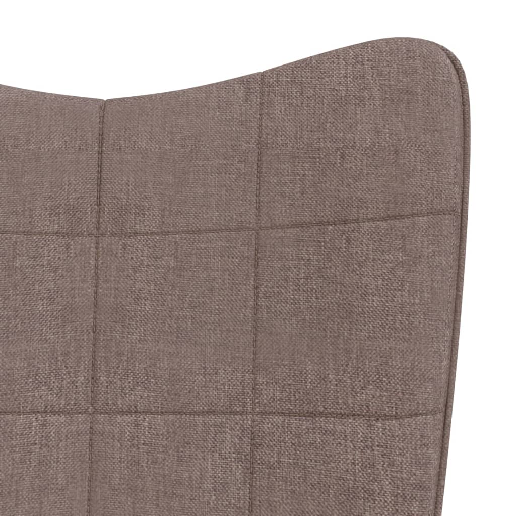 vidaXL Silla mecedora con reposapiés tela gris taupe