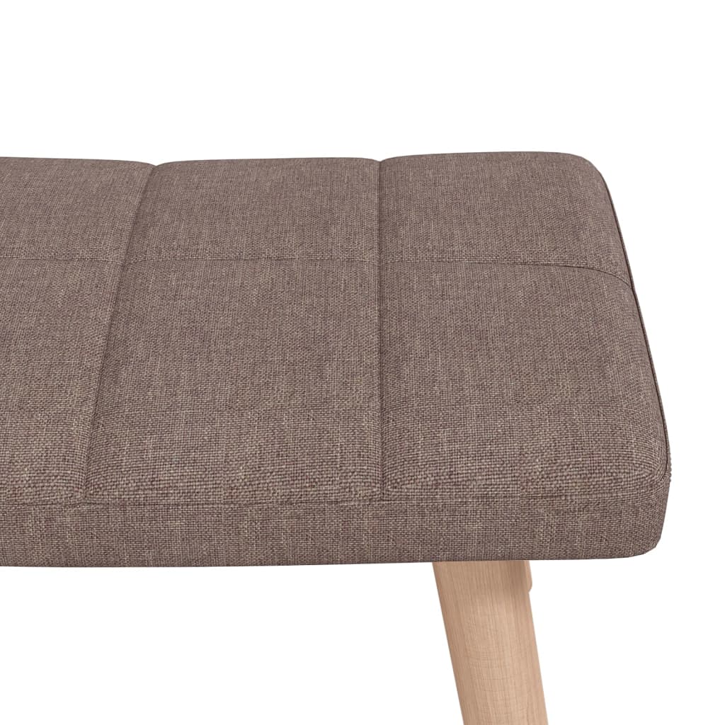 vidaXL Silla mecedora con reposapiés tela gris taupe