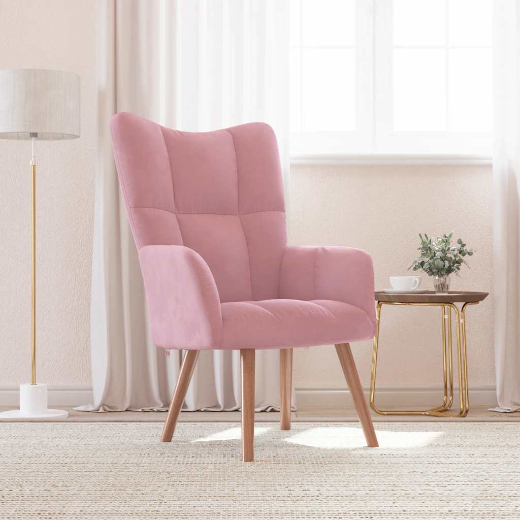 vidaXL Sillón de relax de terciopelo rosa