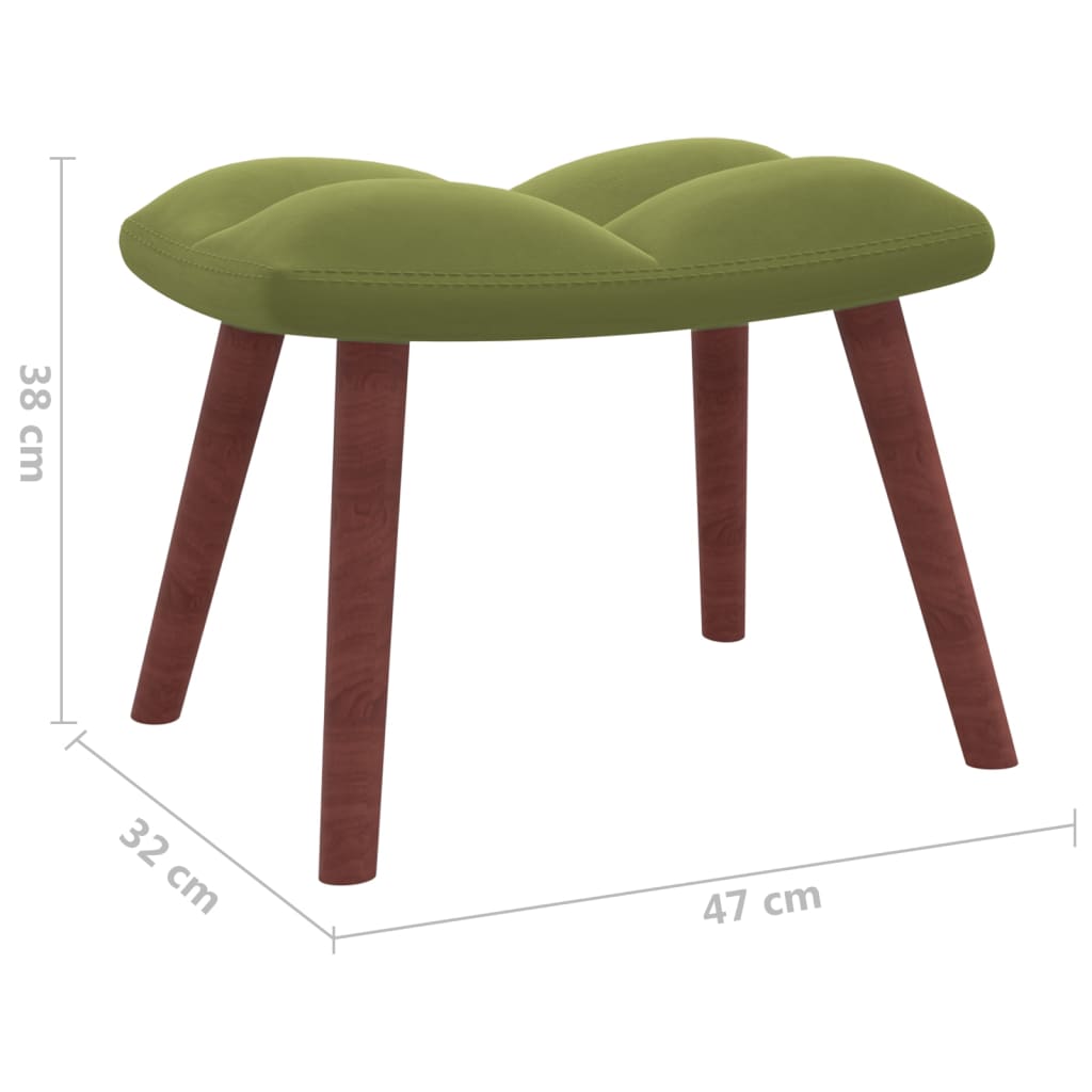 vidaXL Sillón de relax con taburete de terciopelo verde claro