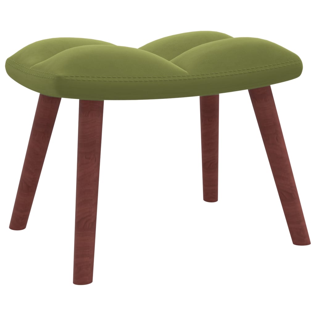 vidaXL Sillón de relax con taburete de terciopelo verde claro