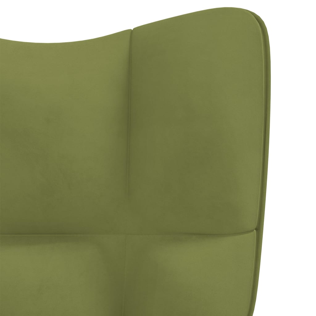 vidaXL Sillón de relax con taburete de terciopelo verde claro