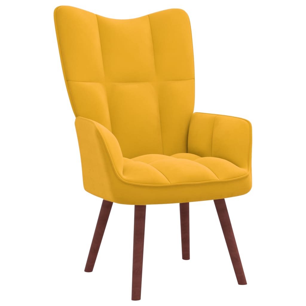 vidaXL Sillón de relax con taburete terciopelo amarillo mostaza