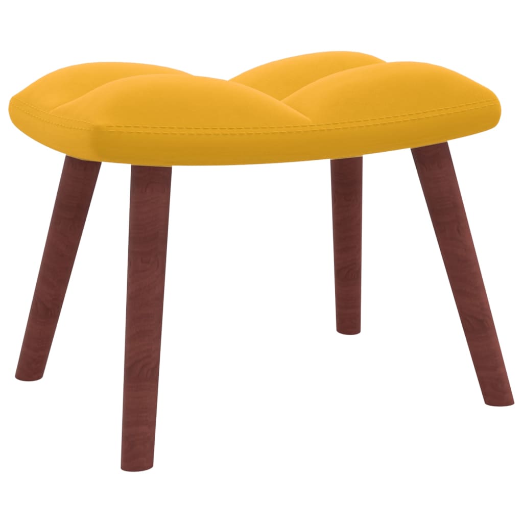 vidaXL Sillón de relax con taburete terciopelo amarillo mostaza