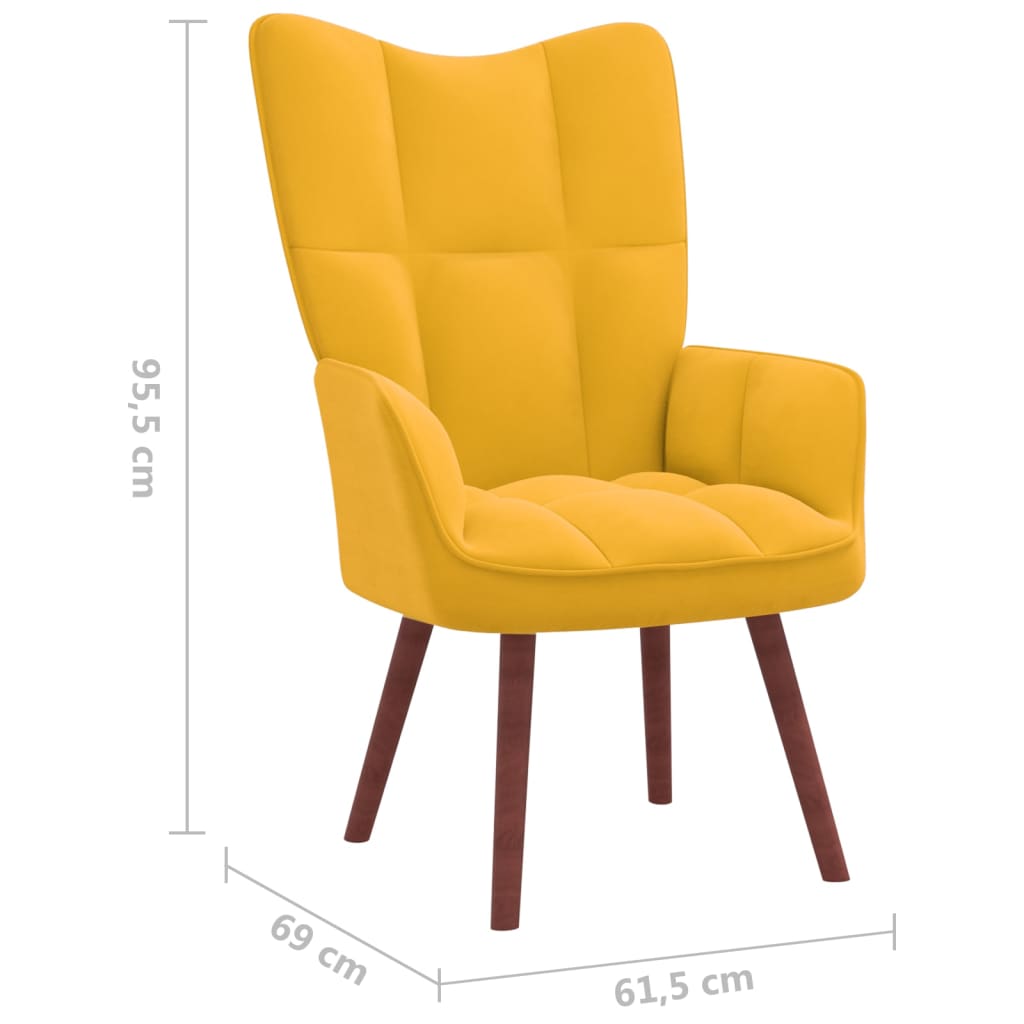 vidaXL Sillón de relax con taburete terciopelo amarillo mostaza