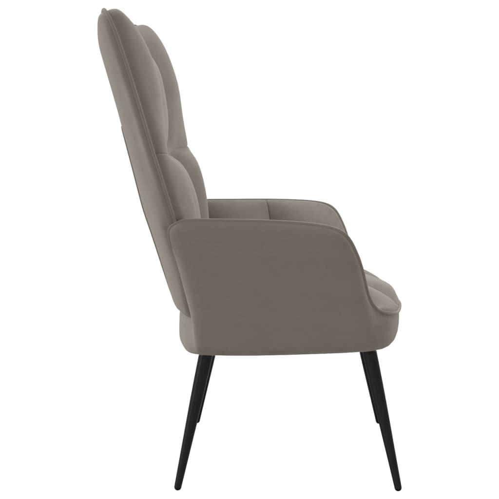 vidaXL Sillón de relax de terciopelo gris claro